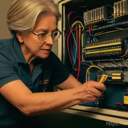 Home 23 주택 구매 시 전기 수도 가스 시설 점검 방법 - **Electrical System Inspection in an Older Home:**
"A professional, female home inspector, dress...